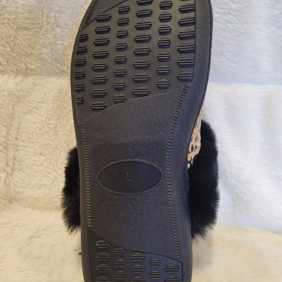 Women's Totes Toasties Memory Foam Animal Print Slippers Large 8-9 - Picture 4 of 4
